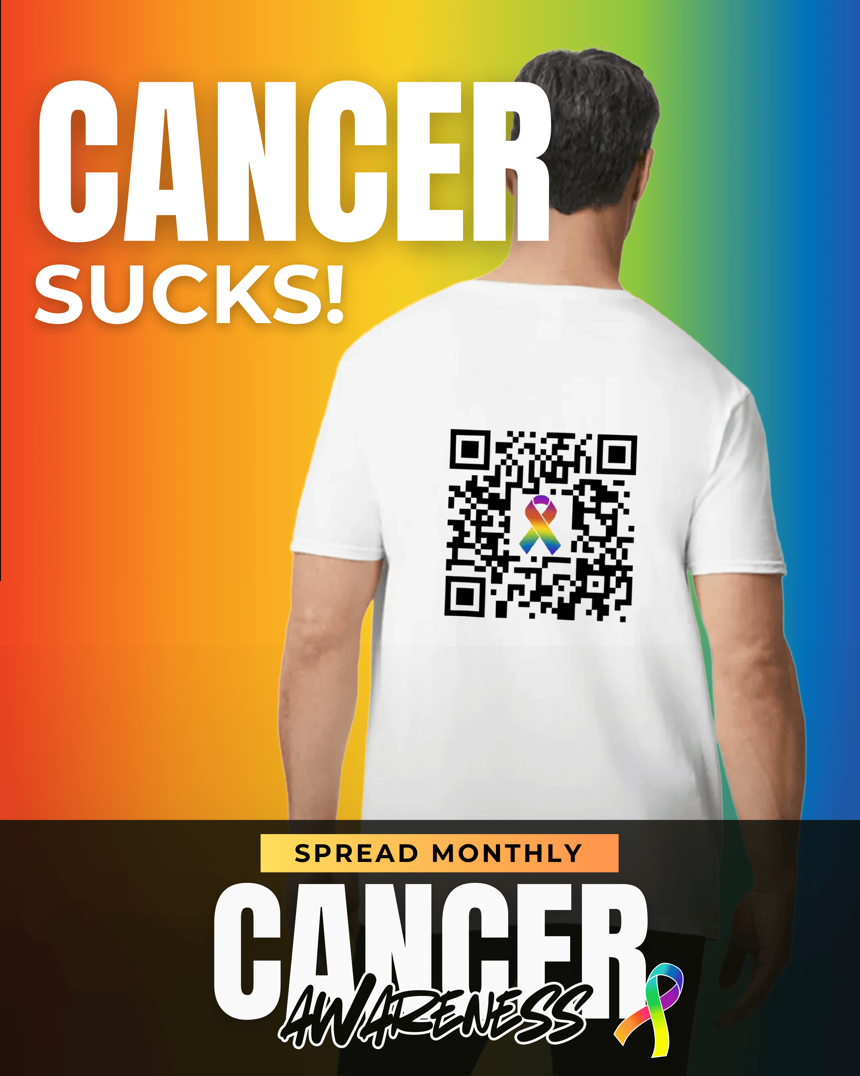 Cancer Sucks V-Neck QR Code – My Barcode Shirt