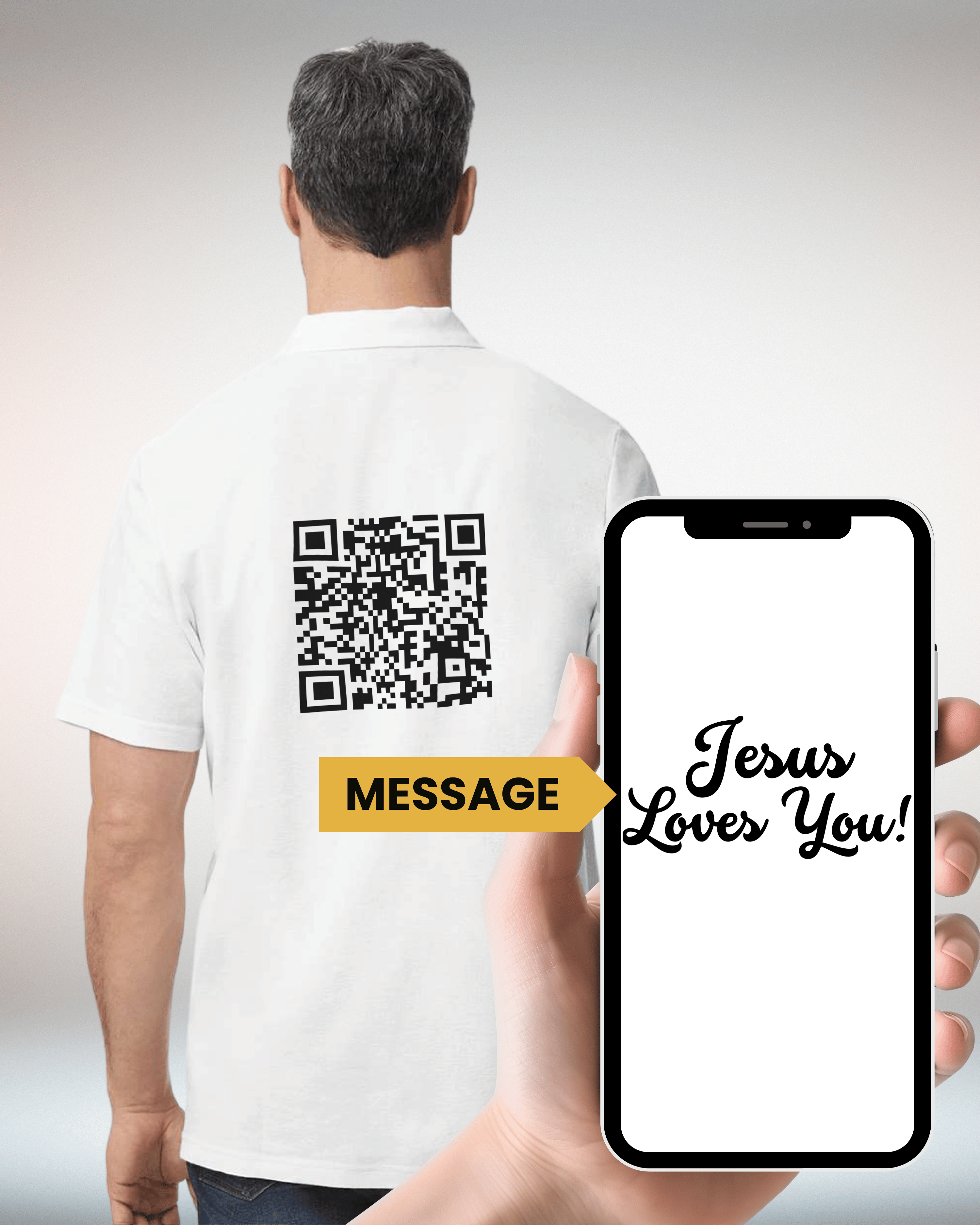 Jesus Loves You Pique Polo QR Code – My Barcode Shirt